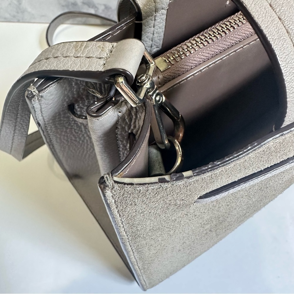 Kate Spade New York gray HAYES SUEDE SMALL SATCHEL crossbody bag - Picture 10 of 11